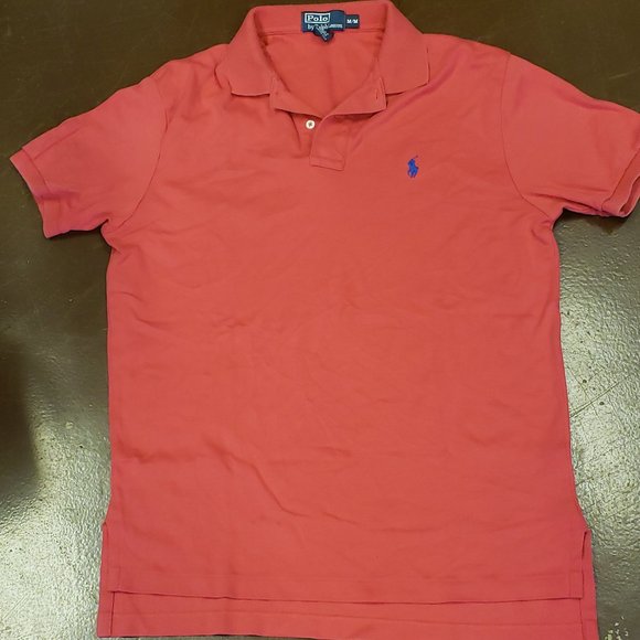 Polo by Ralph Lauren M/M Coral 2-button Polo with Blue Pony (Mens' ) - Picture 5 of 10